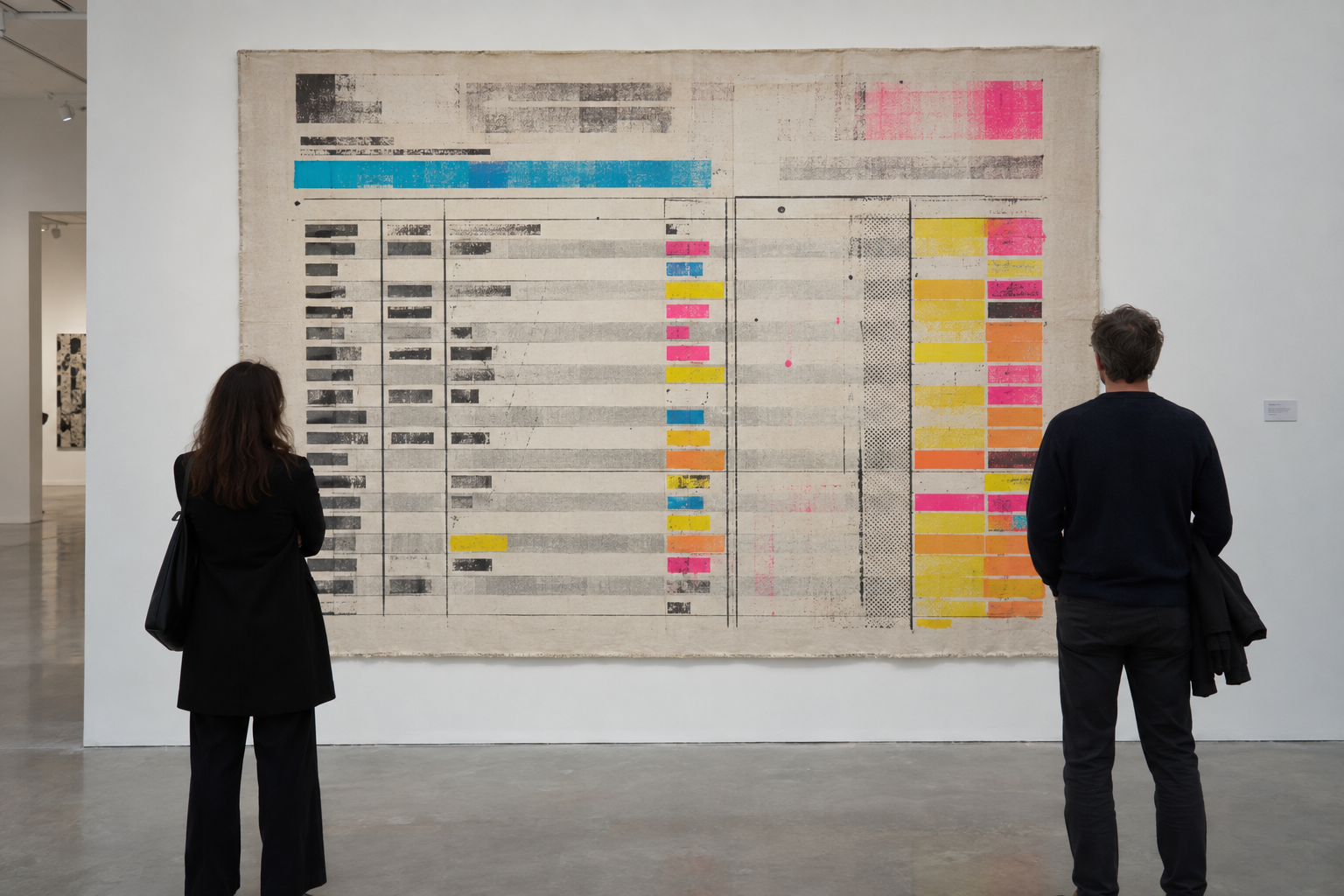 Visualisation de l’œuvre fictive Sans-titre, relevé de compte, série 3