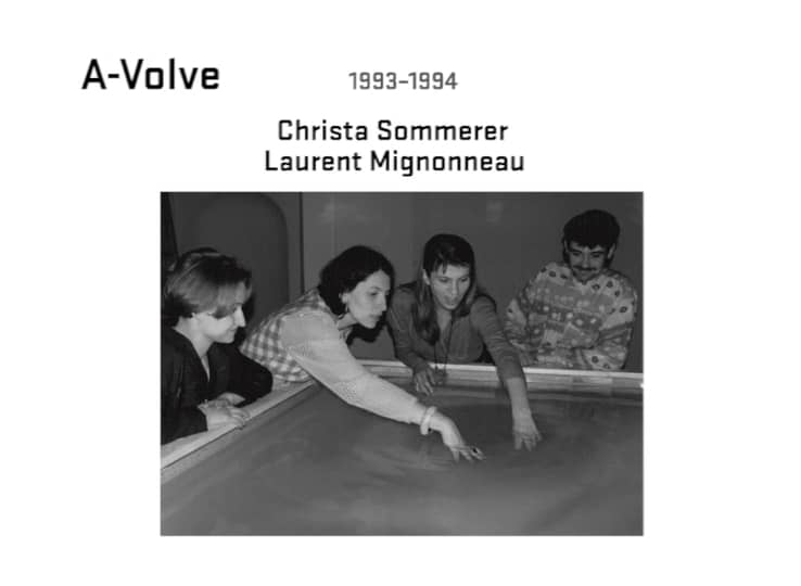 Christa Sommerer and Laurent Mignonneau, A-Volve, 1994. Interactive installation: visitors draw creatures that evolve in a virtual pool. Image: artists’ documentation.