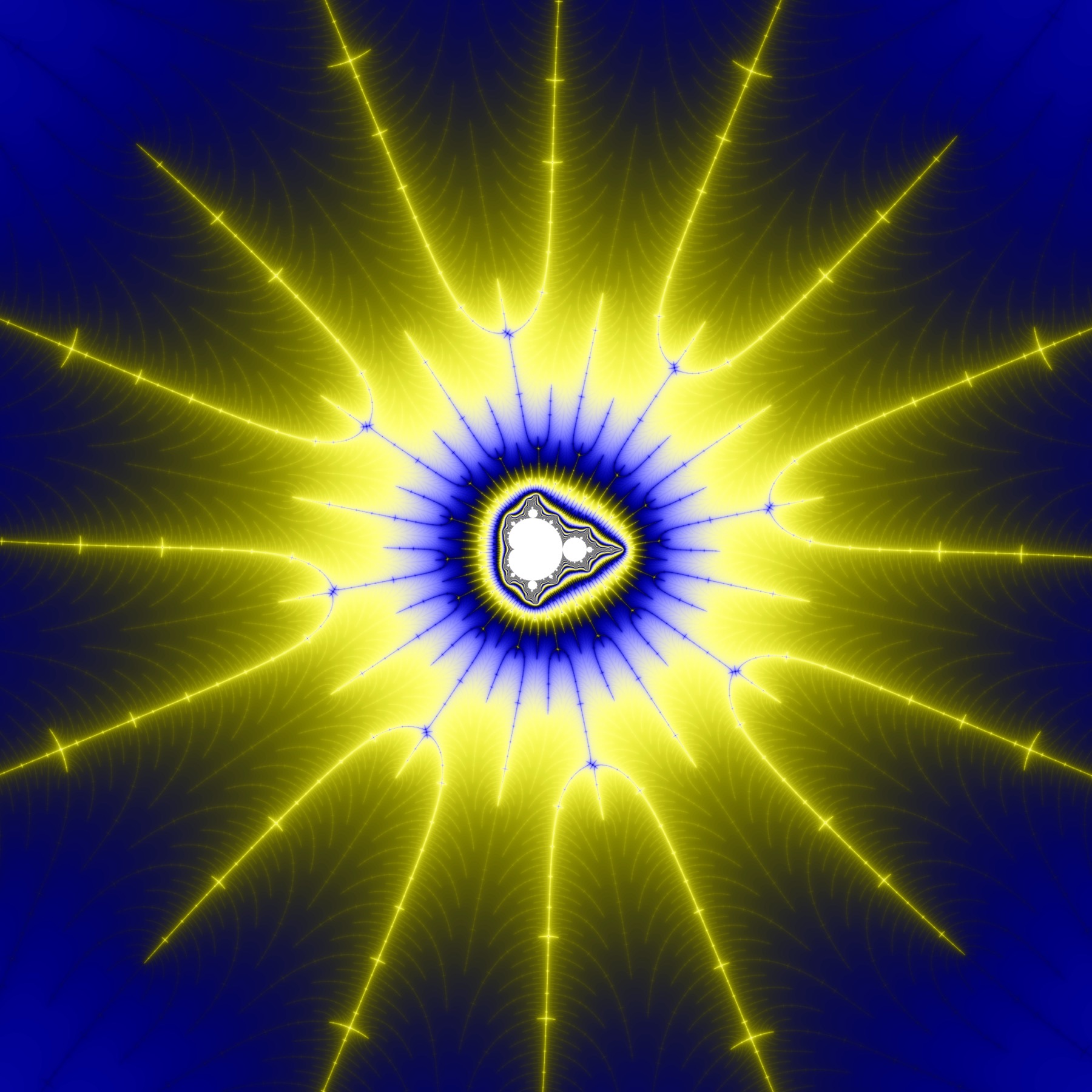 Detail of the Mandelbrot set: a short mathematical rule produces a theoretically inexhaustible geography. Image: Aokoroko, CC0, Wikimedia Commons.