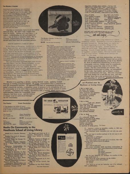 Whole Earth Catalog, automne 1968, vue numérisée n42. Source : Whole Earth Index / Internet Archive. Reproduction de travail pour l’analyse éditoriale.