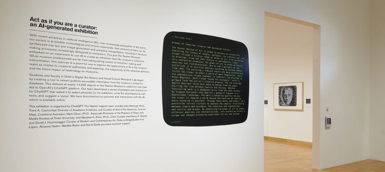 Act as if you are a curator, Nasher Museum, 2023–2024. Vue de l’exposition. Source : Nasher Museum ; photographe non précisé sur la page.