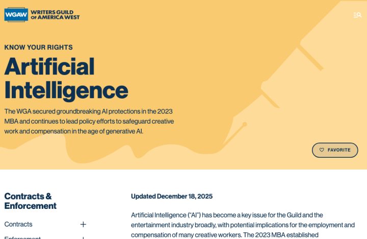 Writers Guild of America — Artificial Intelligence