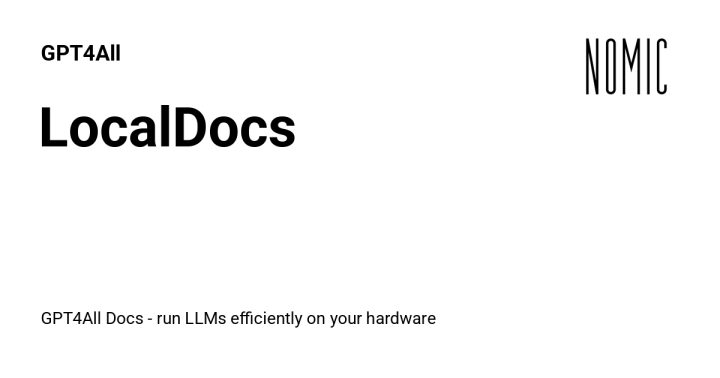 GPT4All — LocalDocs